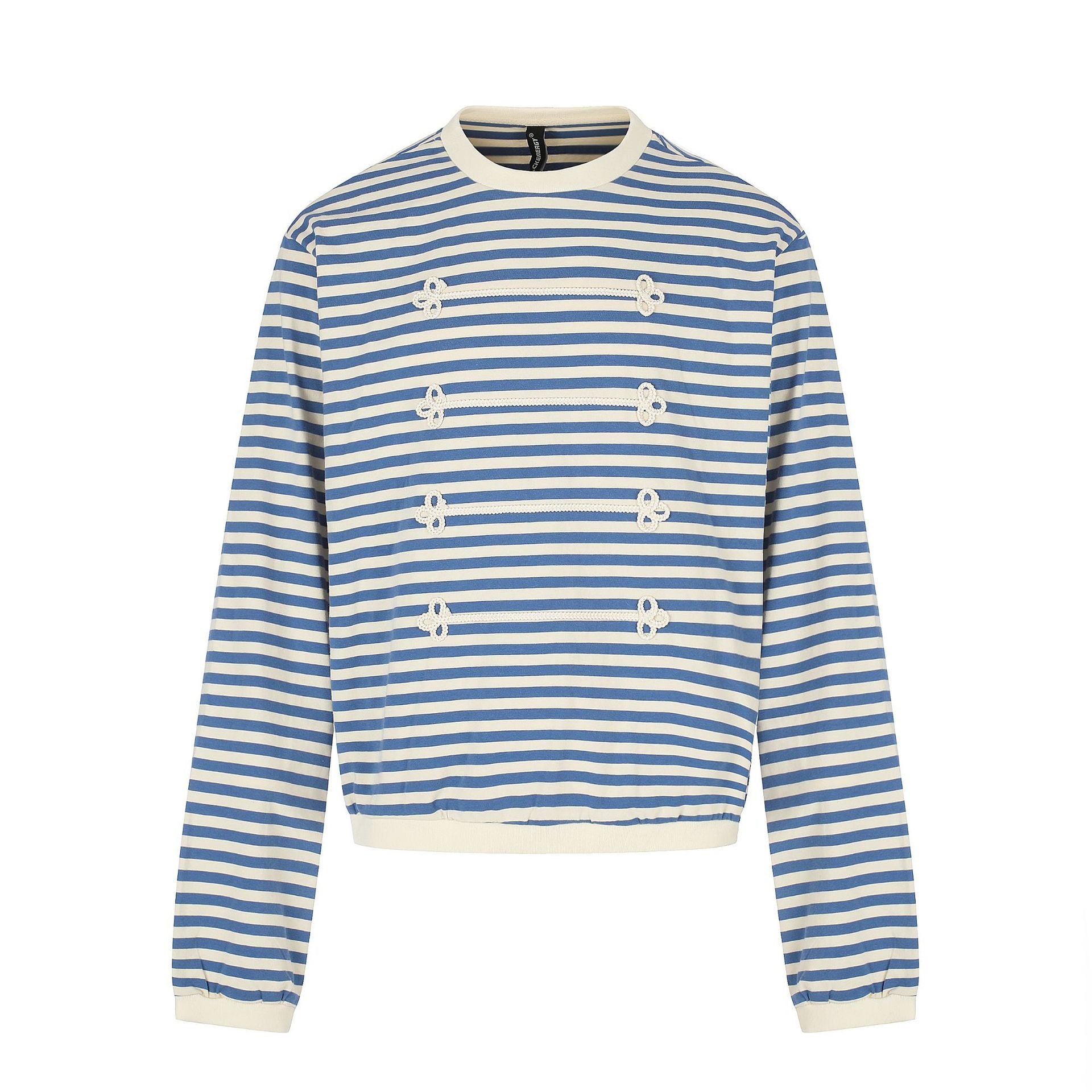Women's maritime striped sweatshirt with decorative cords Chichicherry