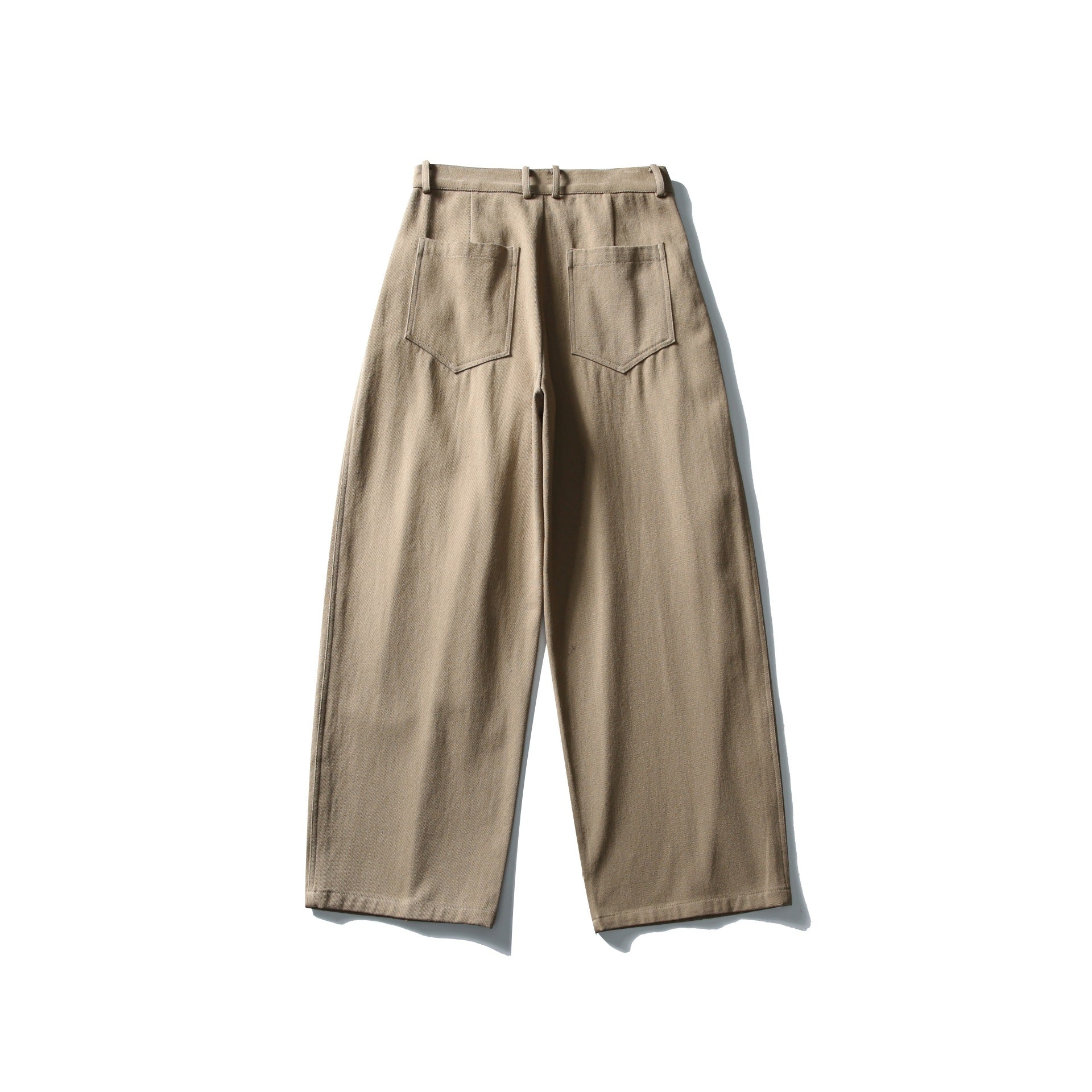 Women's High-Waisted Culotte Pants with Visible Crease and Wide Cropped Leg Chichicherry