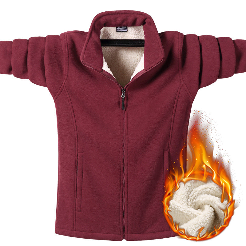 Women's fleece jacket with teddy lining, full-length zipper and high stand-up collar Chichicherry