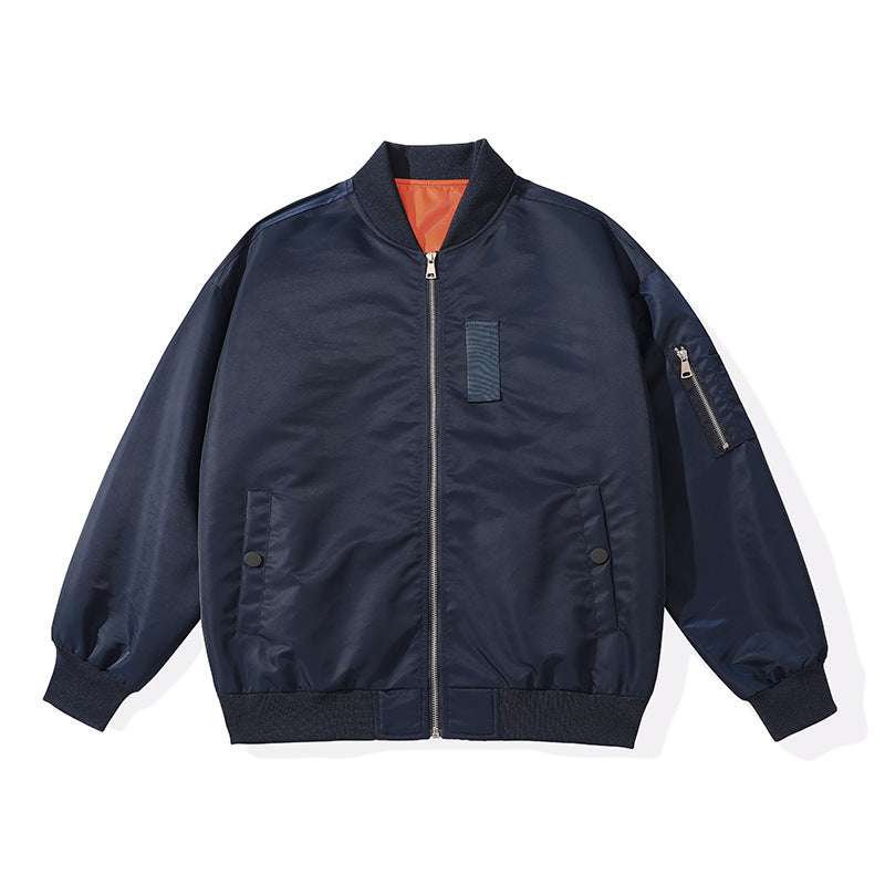 Men's Lightweight Flight Bomber Jacket with Water-Repellent Shell and Contrast Lining Chichicherry