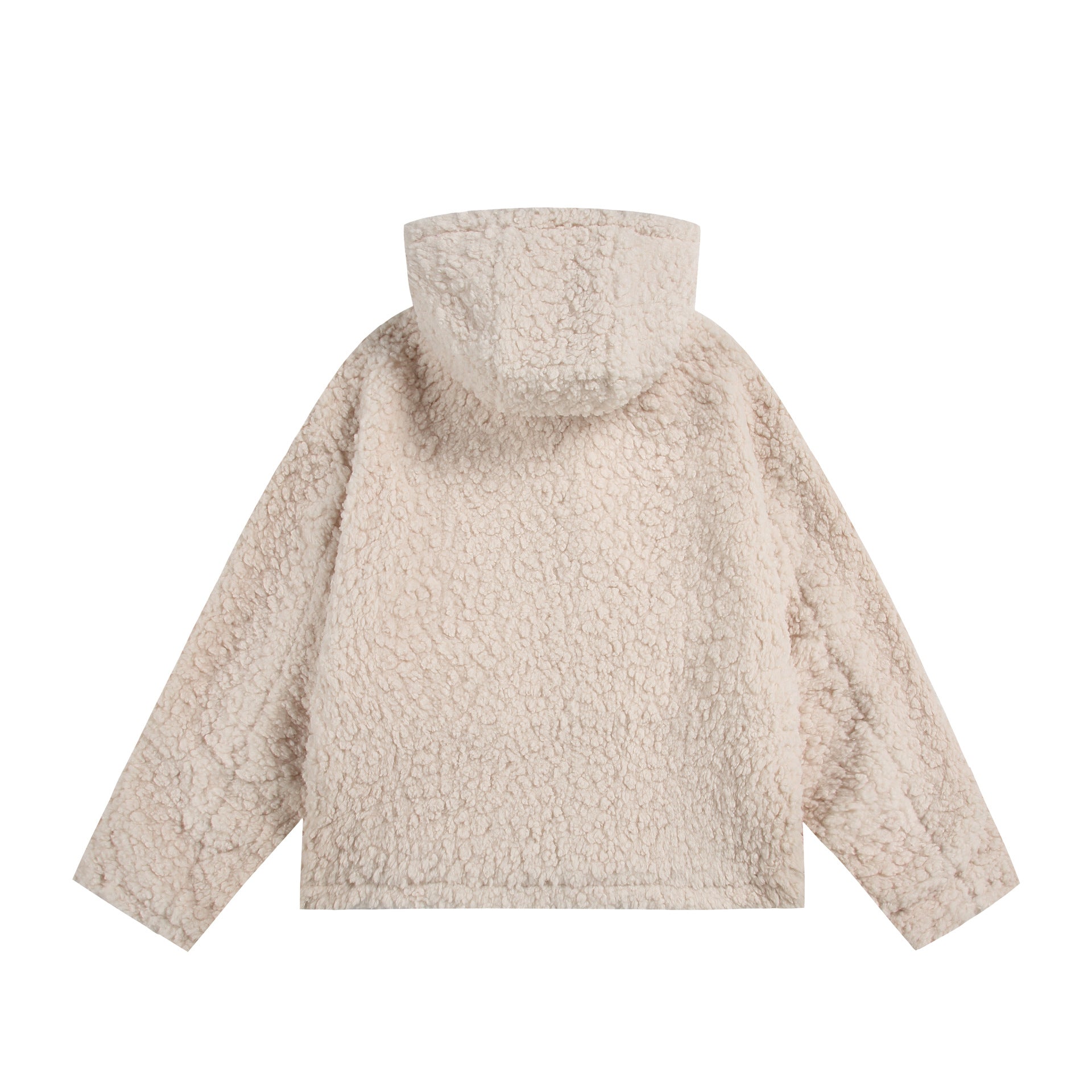 Women's Oversize Sherpa Hoodie with Concealed Front Flap and Patch Pockets Chichicherry