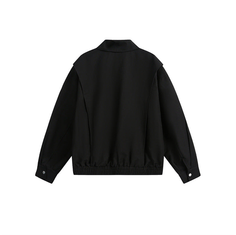 Unisex Lightweight Boxy Field Blouson in Utility Look with Patch Flap Pockets and Elastic Hem Chichicherry