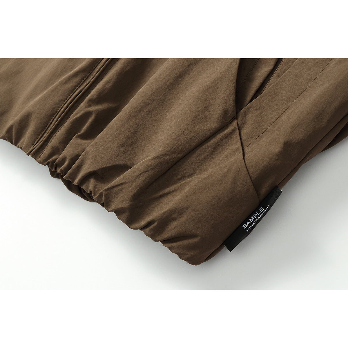Unisex Short-cut Oversize Boxy Blouson with High Stand-up Collar, Curved Pocket Design and Elastic Hem Chichicherry