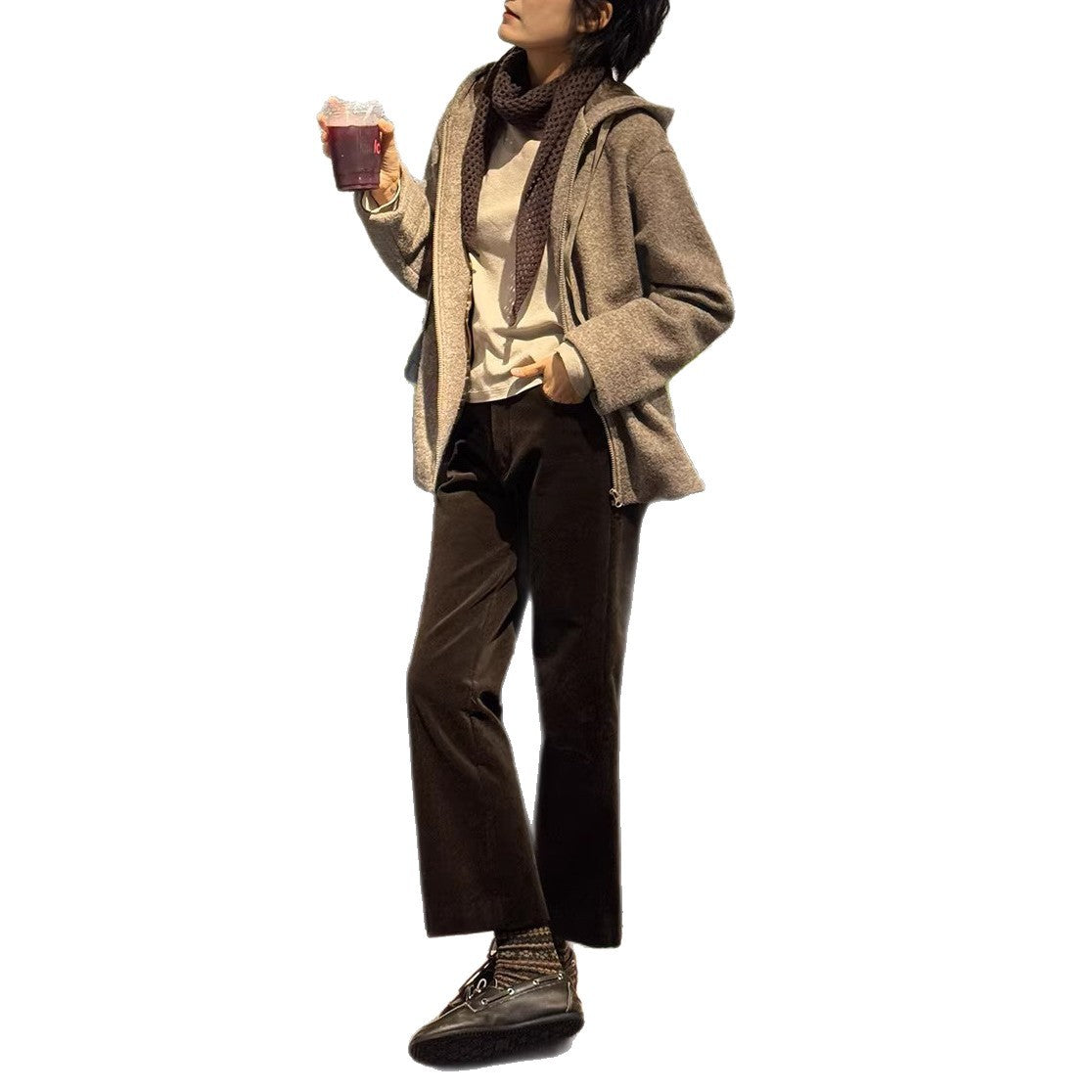 Women Elegant Flared Cord Pants Chichicherry