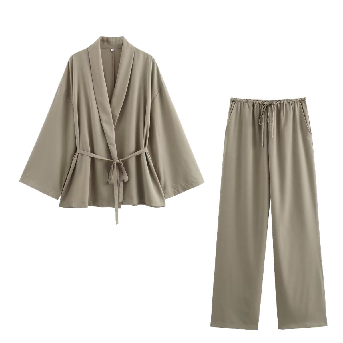 Women's wide lounge pants with elastic drawstring waistband and side pockets Chichicherry