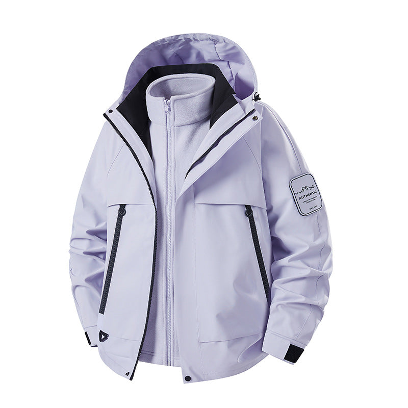 Men's two-in-one waterproof winter parka with removable fleece inner jacket Chichicherry