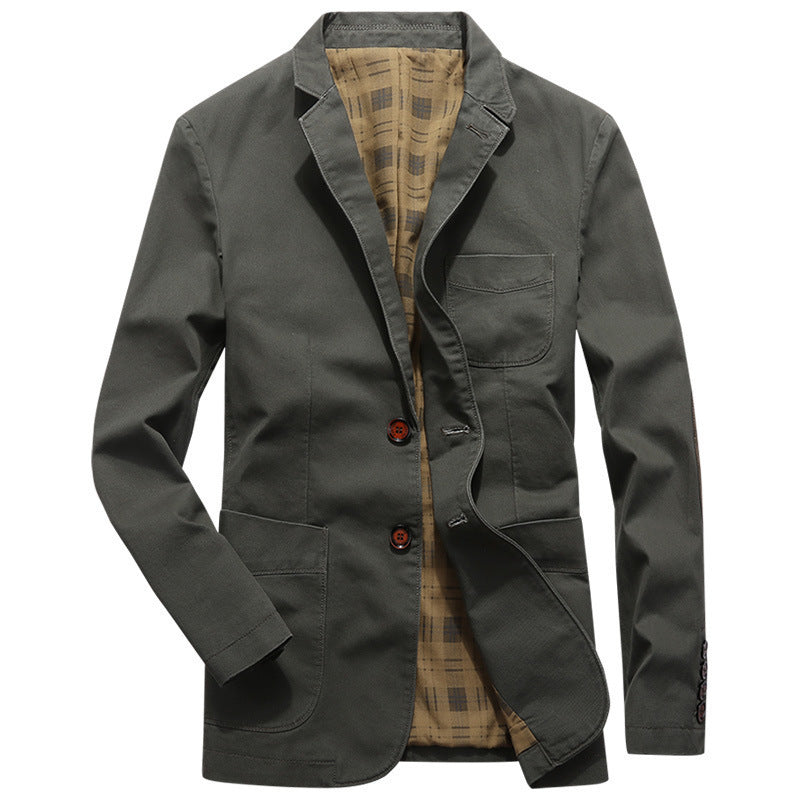 Men's Lightweight Cotton Blazer in Casual Look with Checked Lining Chichicherry