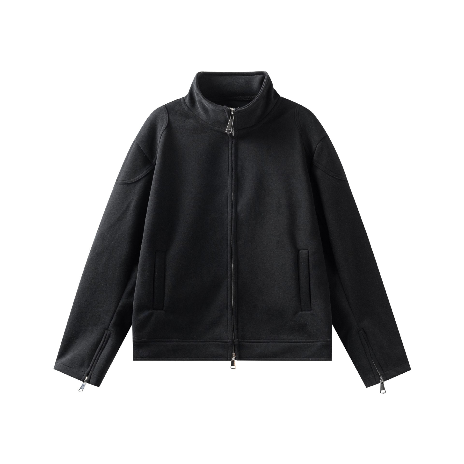 Unisex High Collar Zip Jacket made of French Terry with sleeve slits and side pockets Chichicherry