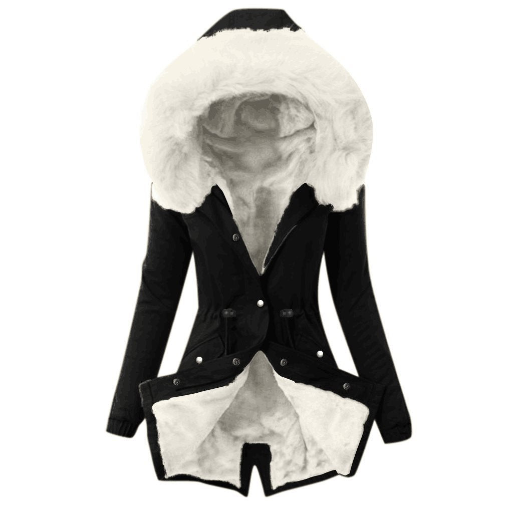 Women's Tailored Winter Parka with Cozy Teddy Lining and Large Hood Chichicherry