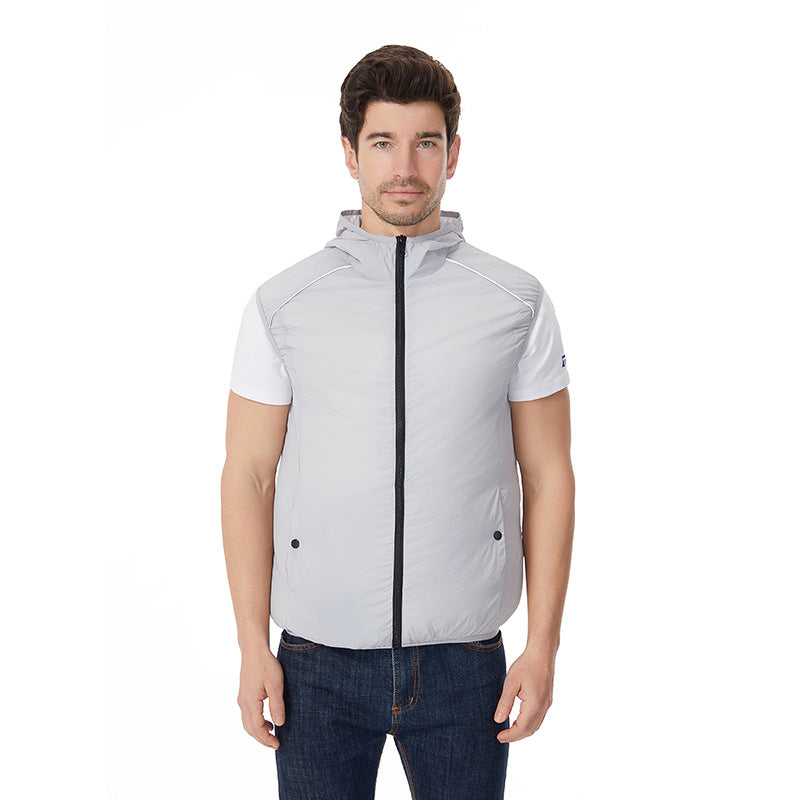 Men's nano lightweight waterproof hooded jacket windproof with reflective details Chichicherry