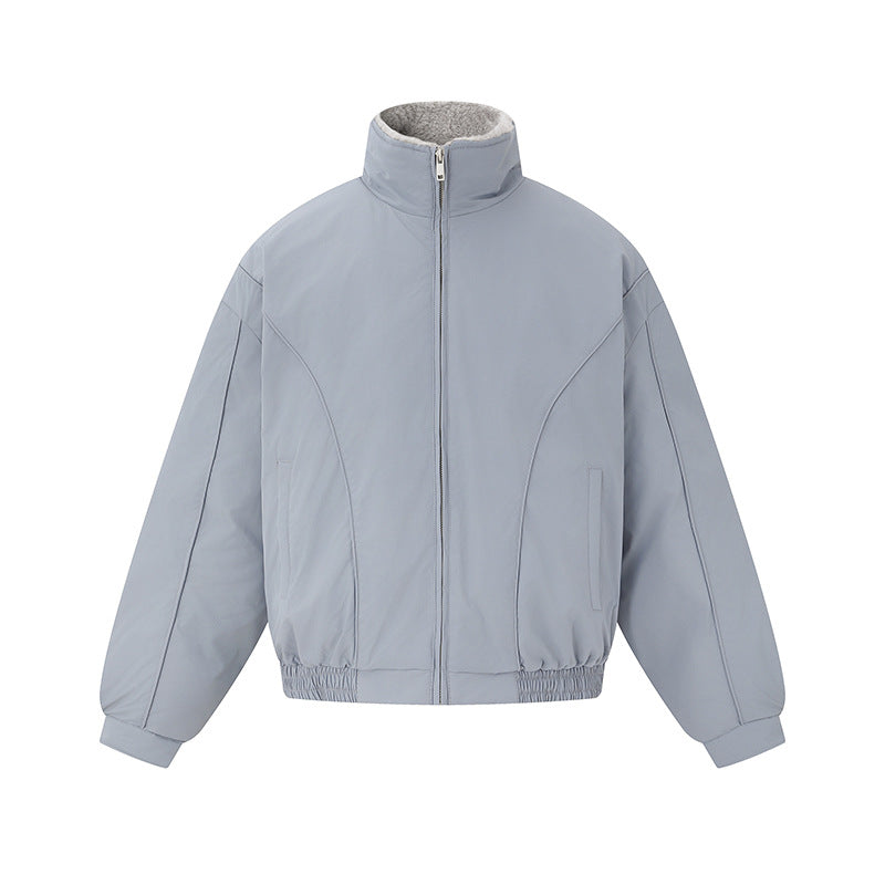 Unisex Boxy Isolation Jacket with High Stand-Up Collar and Teddy Lining Chichicherry