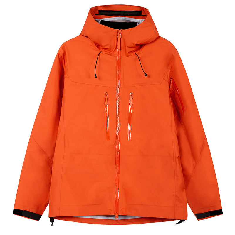 Men's Technical Waterproof Outdoor Jacket with Hood and Welded Zippers Chichicherry