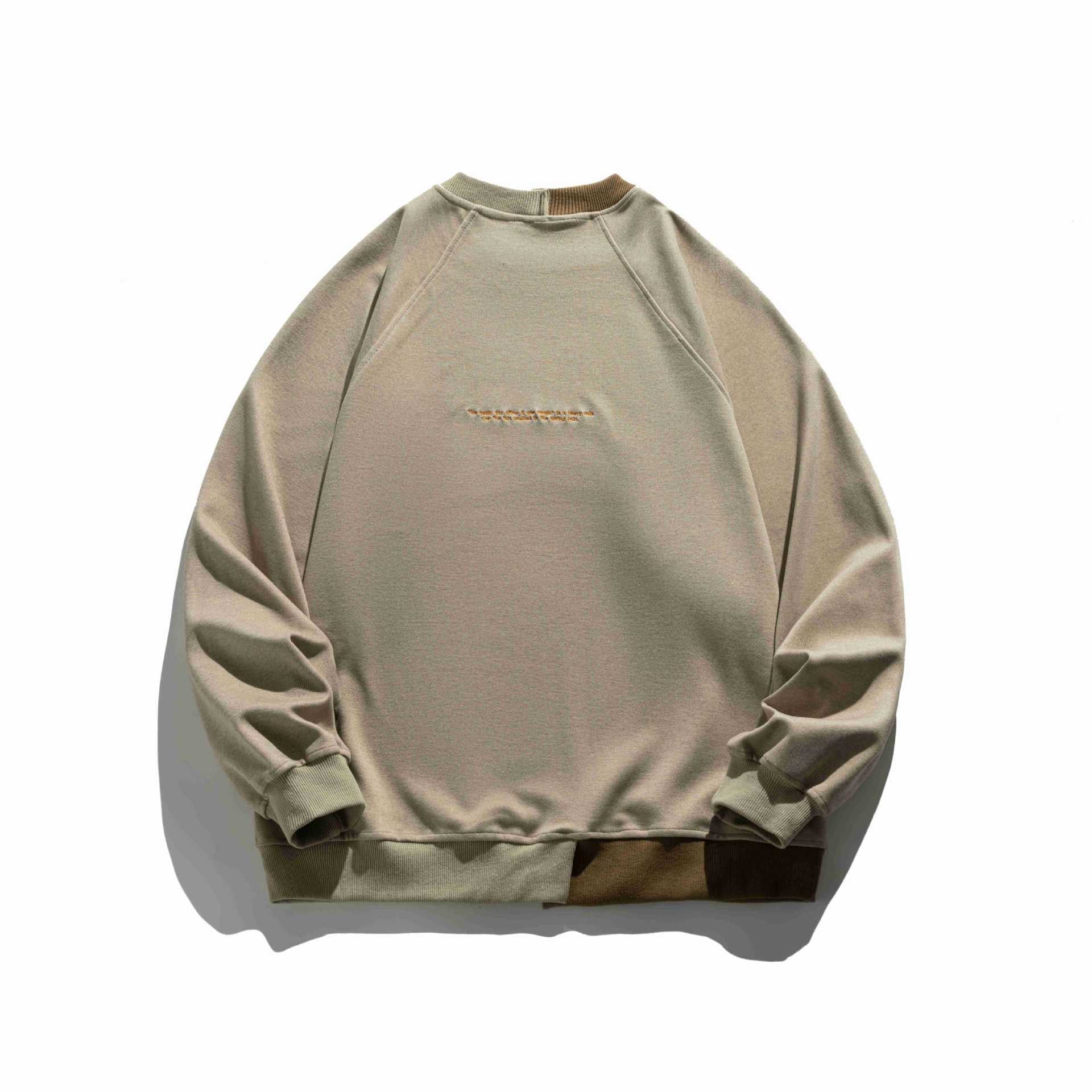 Men's Comfortable Cotton Sweatshirt with Contrast Cuffs and Chichicherry Embroidered Logo