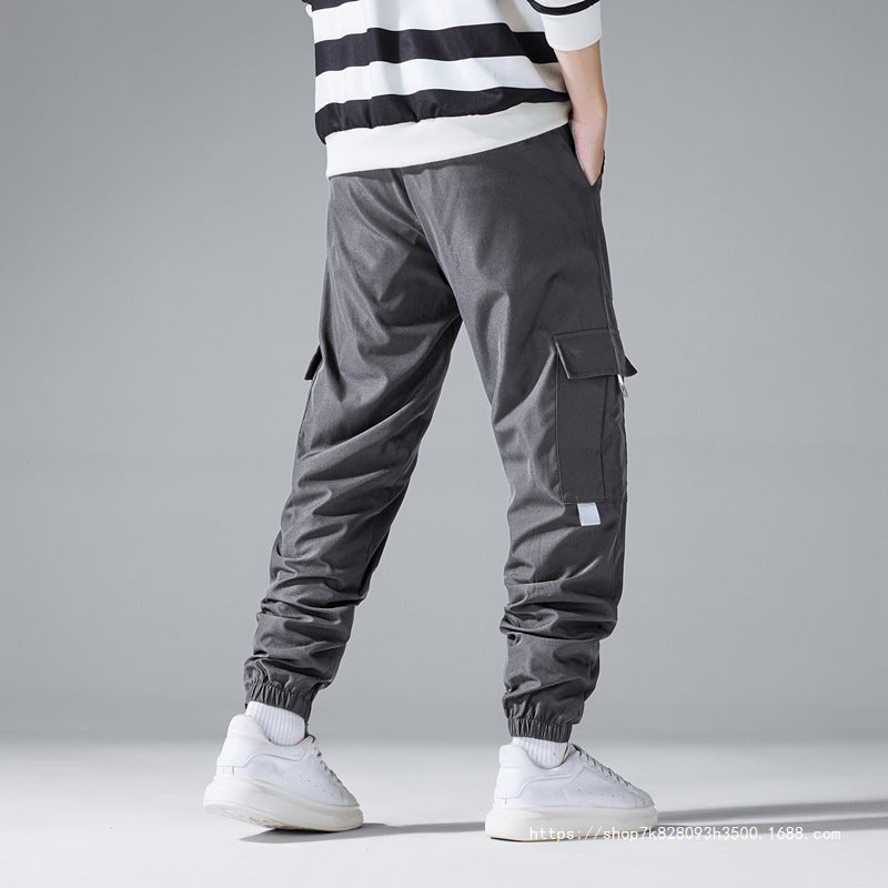 Men's Multifunctional Cargo Joggers with Flap and Belt Details Chichicherry