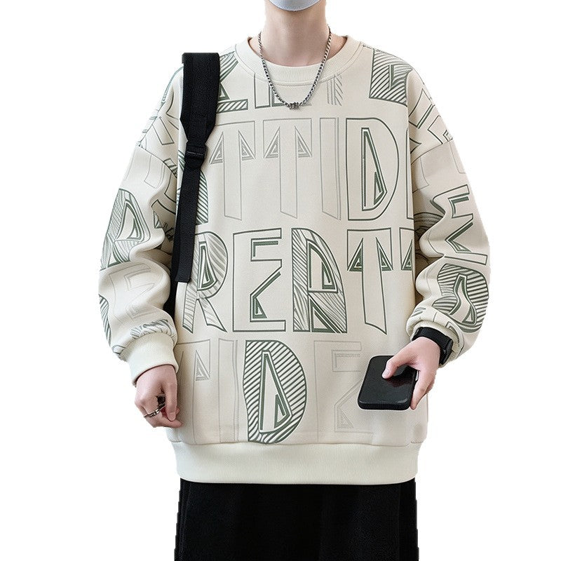 Men's Oversized Sweatshirt with large lettering print and ribbed hem Chichicherry