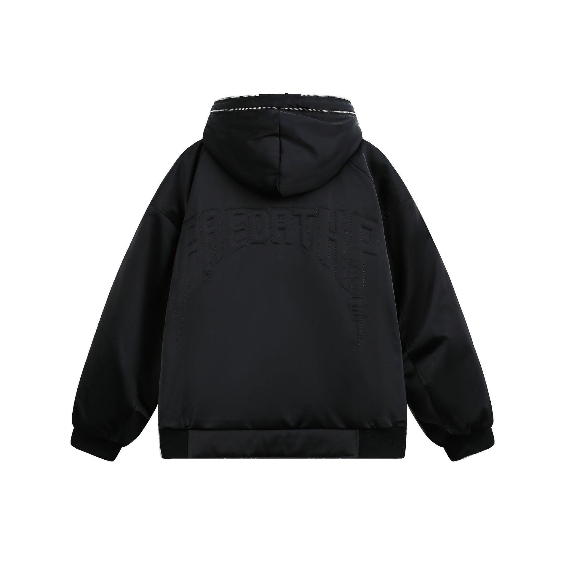 Men's Padded Oversized Bomber Jacket with Hood and Double Zipper Chichicherry