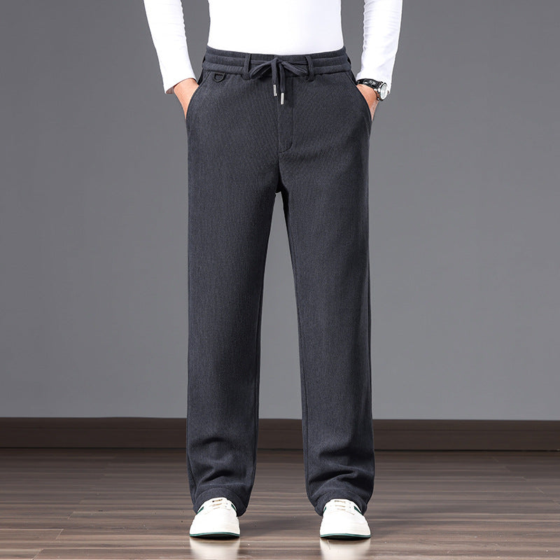 Men's Casual Relaxed-Fit Cotton Blend Sweatpants with Drawstring and Straight Leg Chichicherry