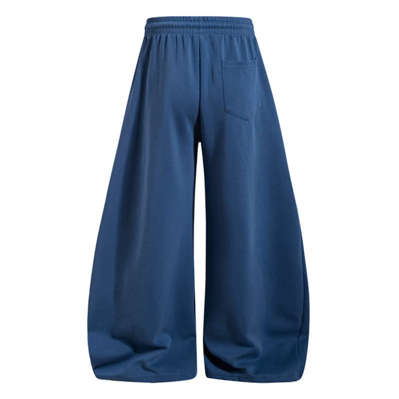 Women Wide Palazzo Sweatpants with Elastic Waistband, Drawstring and Creative Allover Prints Chichicherry
