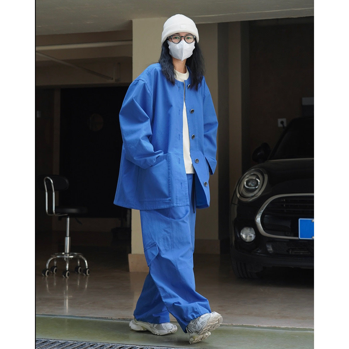 Women Extra Wide Utility Cargo Culotte in Balloon Cut with Large Flap Pockets Chichicherry