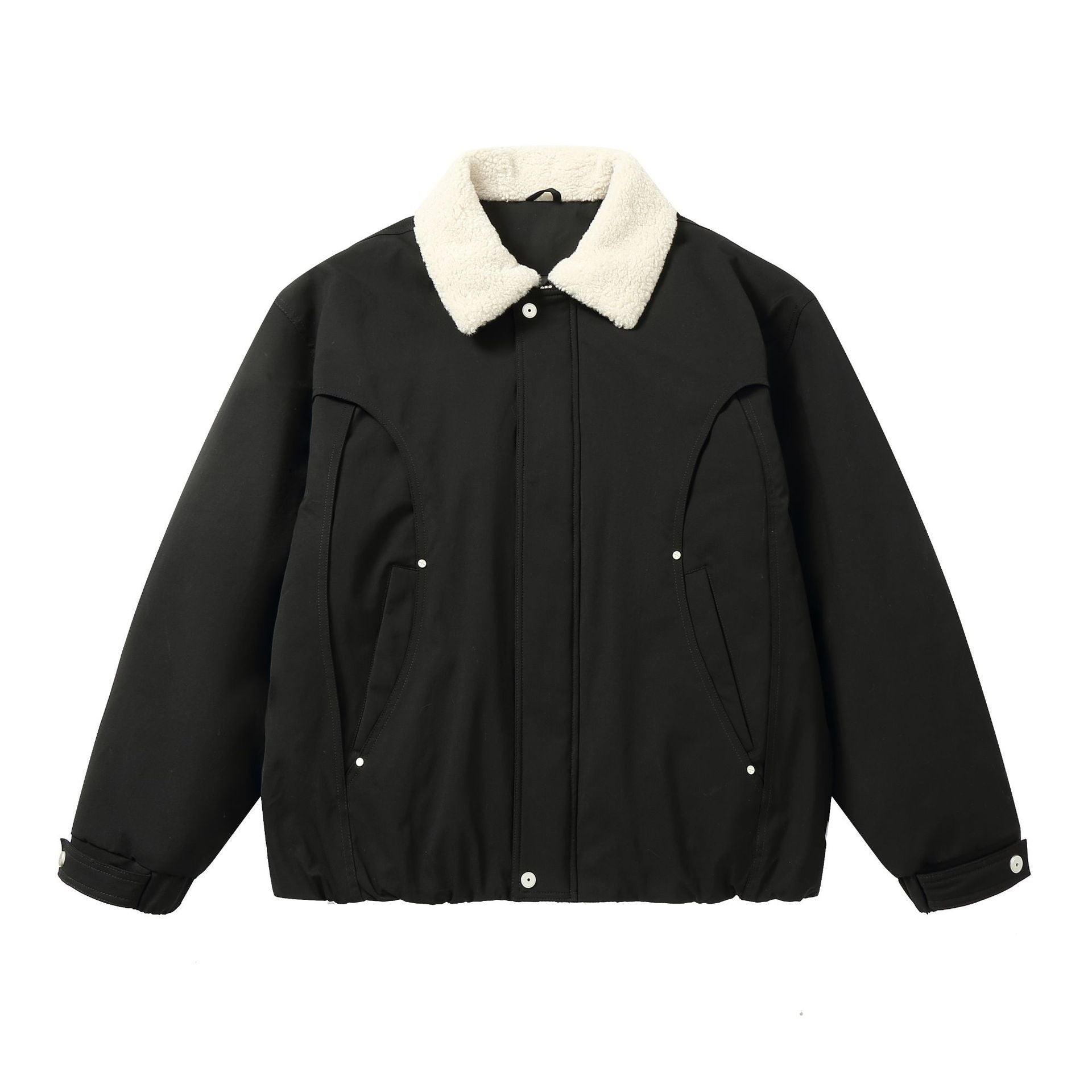Men's Short Blouson with Sherpa Collar and Utility Pockets Chichicherry