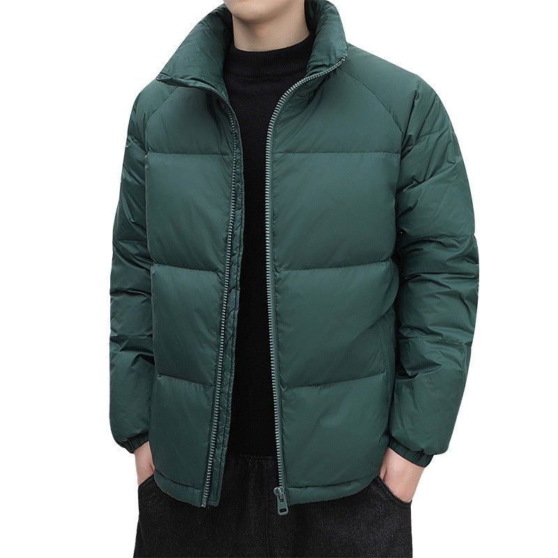 Men's Short Cut Thermoregulating Puffer Jacket with High Standing Collar & Two-Way Zipper Chichicherry