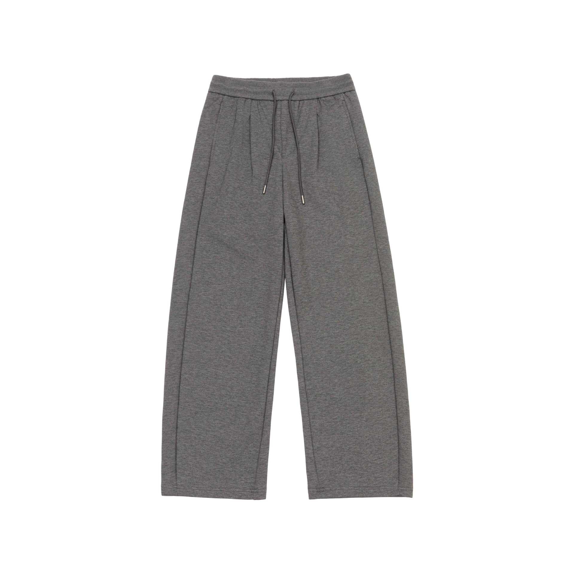 Ladies Wide Cropped Sweatpants with Elastic Waistband and Stitched Center Seam