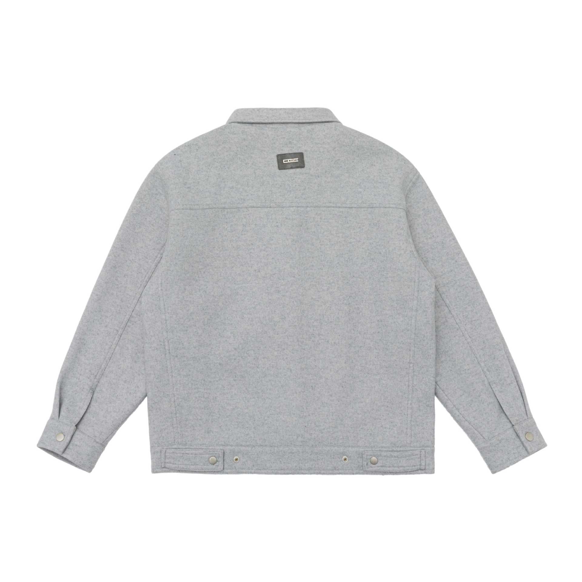 Men's Boxy Wool Blend Blouson Jacket with Snap Front and Flap Pockets
