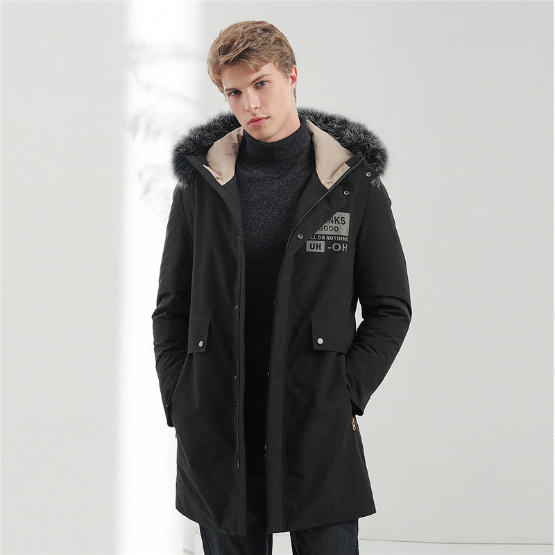 Men's Urban Winter Parka with removable faux fur hood, thermally insulating quilted lining, and concealed zipper Chichicherry