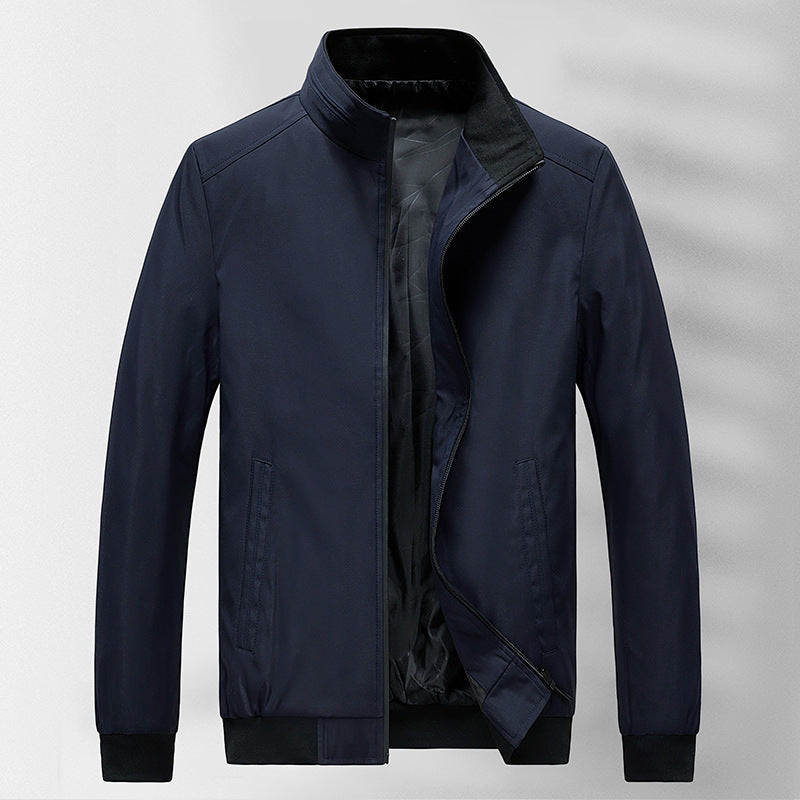 Men's Lightweight Quilted Bomber Jacket with Stand-up Collar, Padded Inner Lining and Ribbed Cuffs Chichicherry