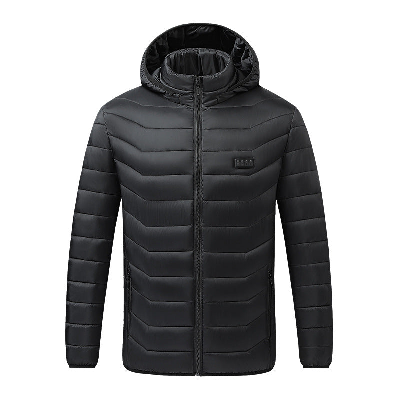 Men's Heated Puffer Jacket with Multi-Zone Heating System and Hood Chichicherry
