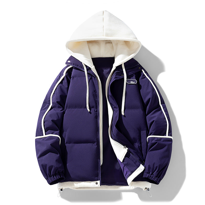 Women's short quilted jacket with contrasting fleece hood and drawstring Chichicherry