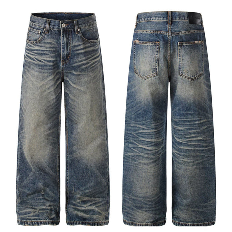 Women High-Waisted Wide Denim Culotte with Used Wash and Flared Silhouette Chichicherry