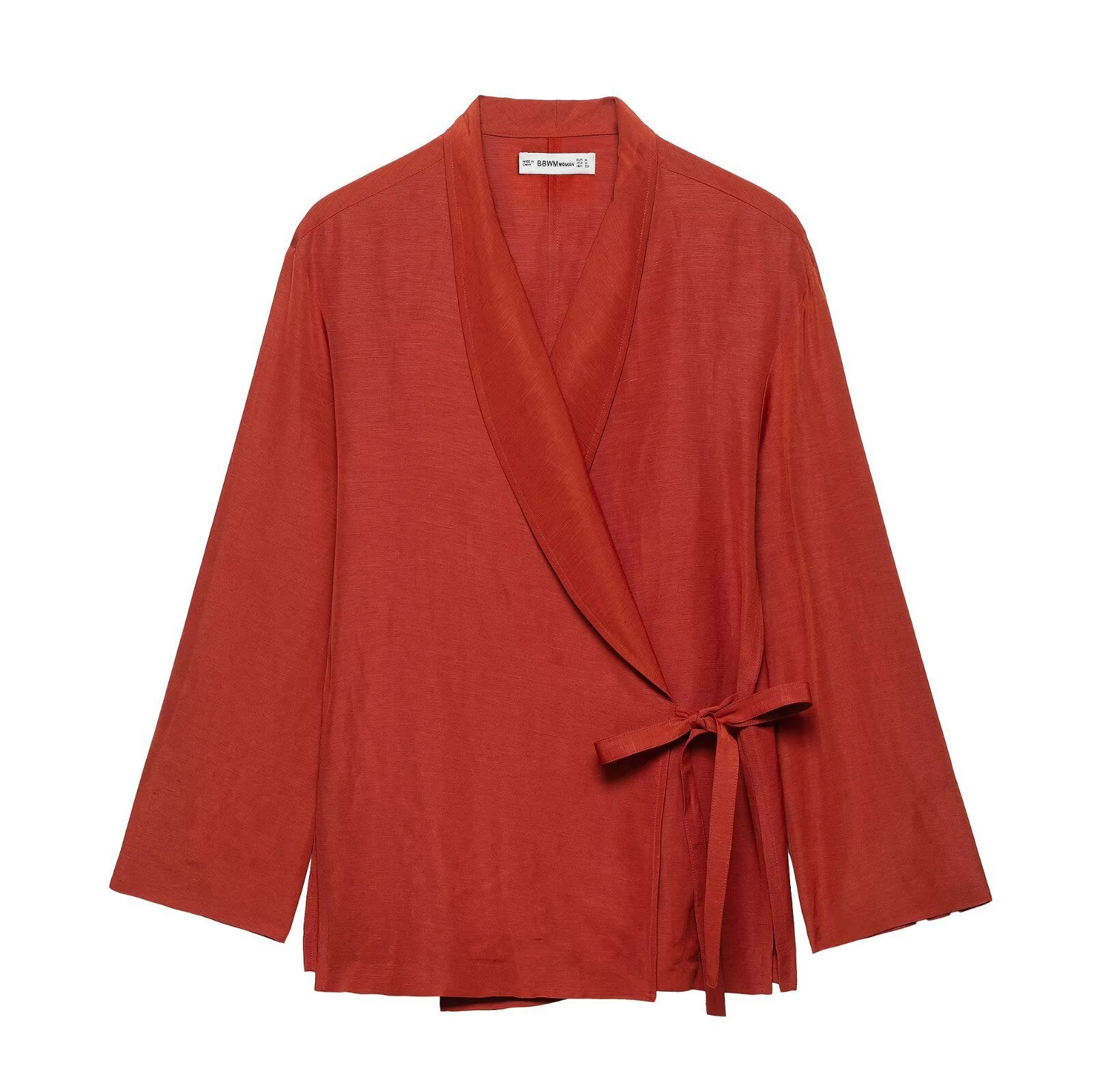Ladies Wrap Kimono Set with Waist Tie and Wide Palazzo Pants Chichicherry