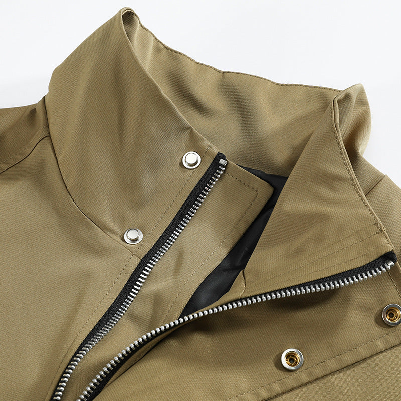 Men's lightweight canvas bomber jacket in pilot cut with stand-up collar and elastic cuffs Chichicherry