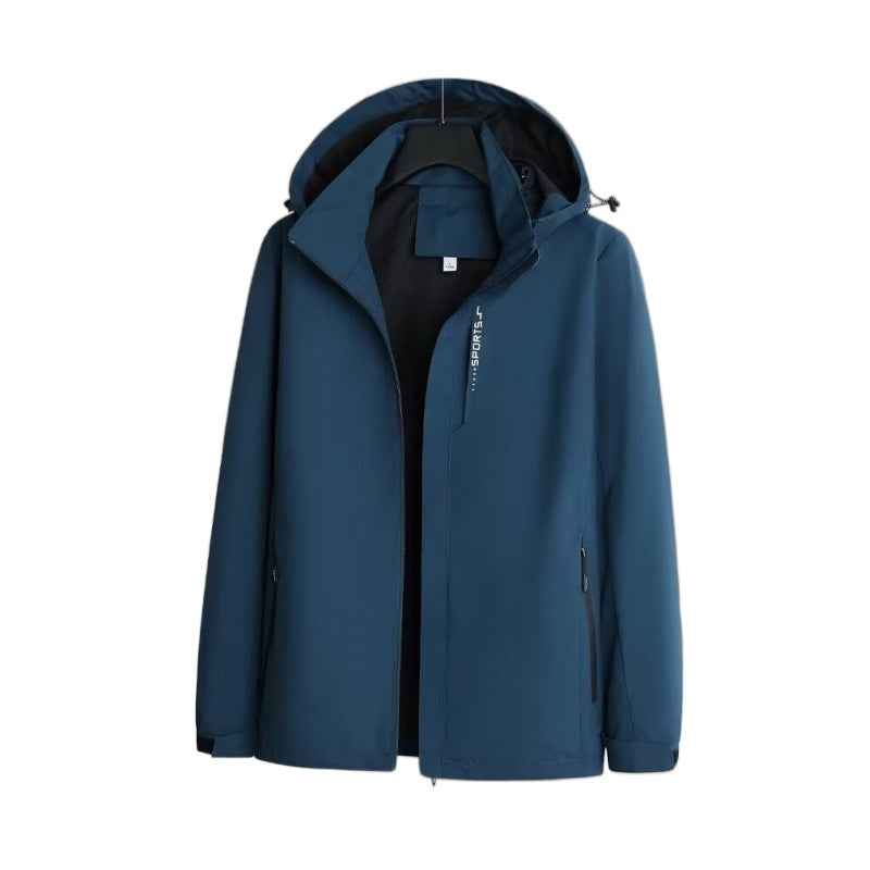 Herren Wind- und Wasserabweisende Softshelljacke mit Kapuze, atmungsaktiver Membran und verdecktem Reißverschluss Chichicherry