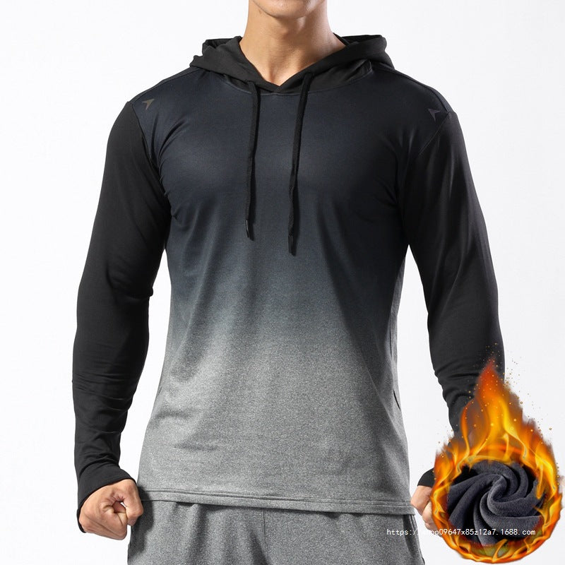 Men's thermal long sleeve hoodie made of functional stretch with hood, thumb hole & moisture regulating lining Chichicherry