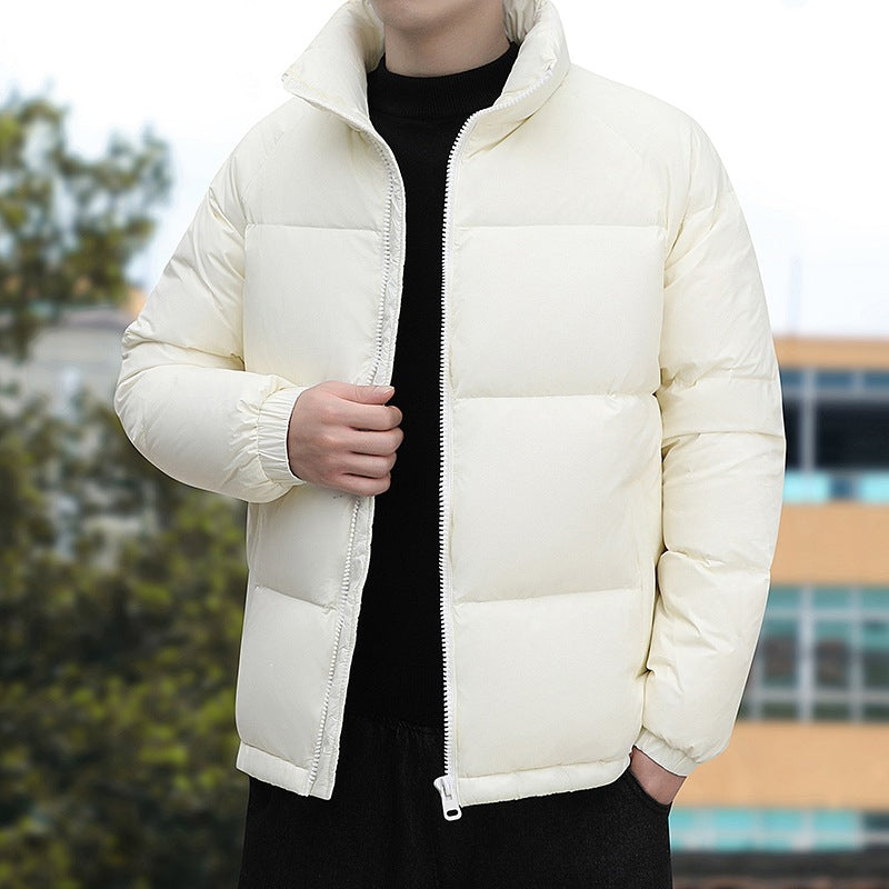 Men's Short Cut Thermoregulating Puffer Jacket with High Standing Collar & Two-Way Zipper Chichicherry