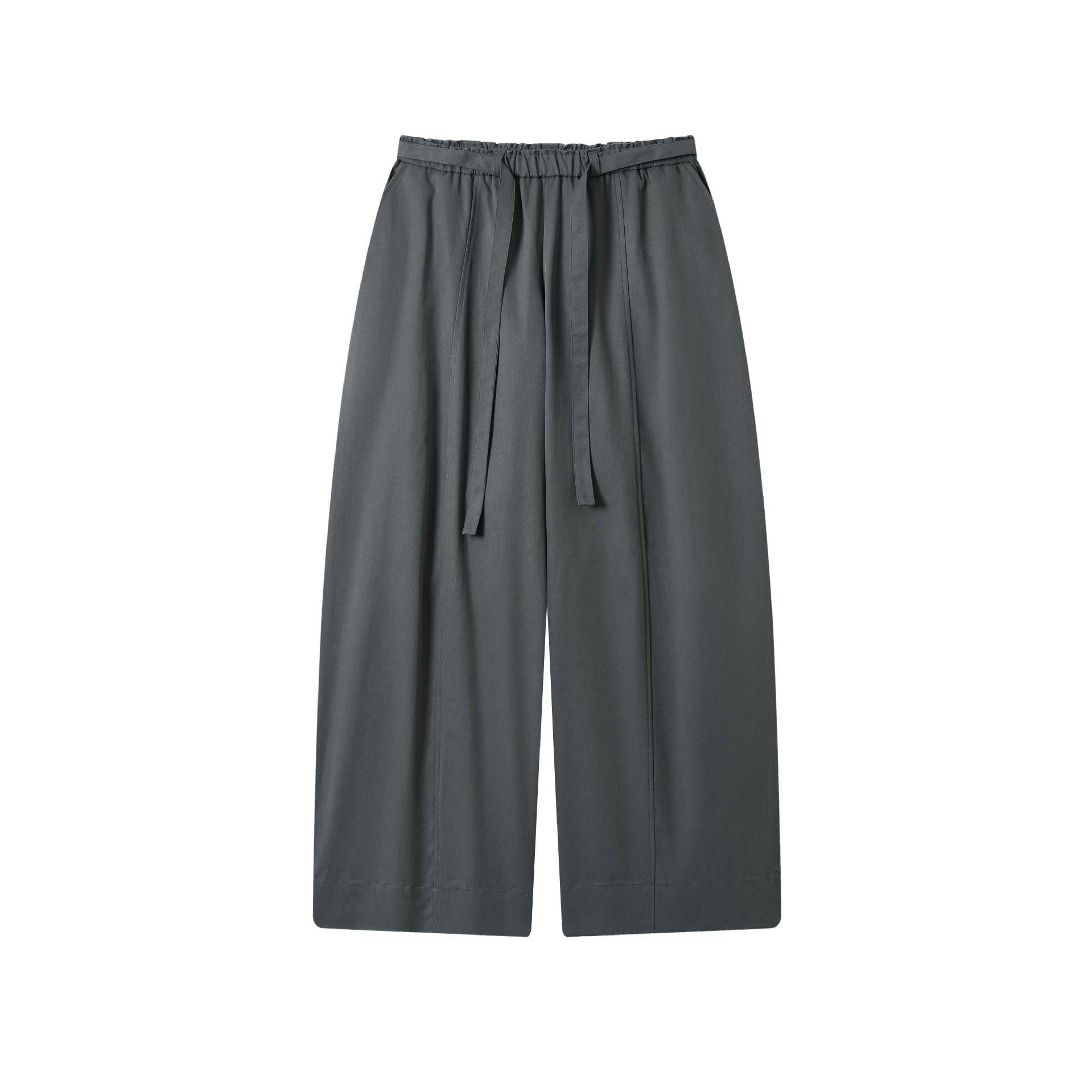 Women Culotte Pants with High Waist Wide Leg and Tied Belt Chichicherry
