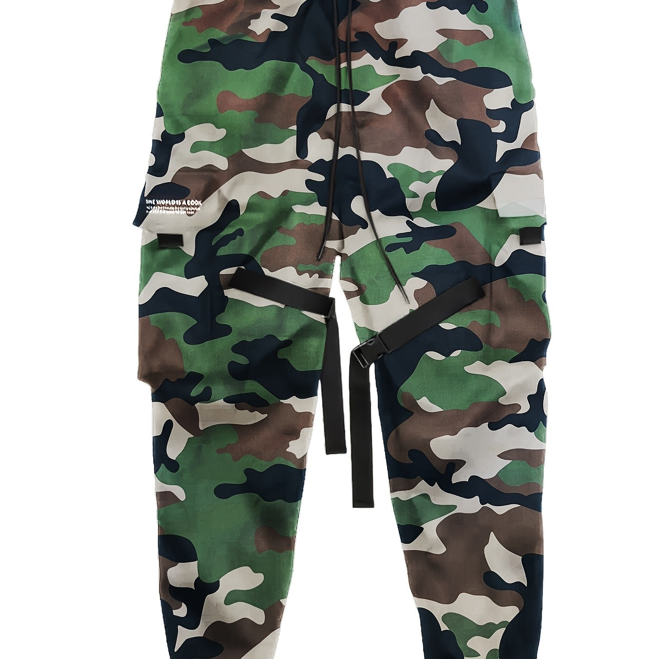 Men's Utility Cargo Jogging Pants with Elastic Waistband, Adjustable Leg Straps & Multifunctional Pockets Chichicherry