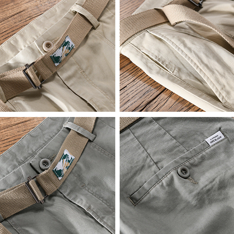 Men's cotton chino with woven belt and tapered leg Chichicherry