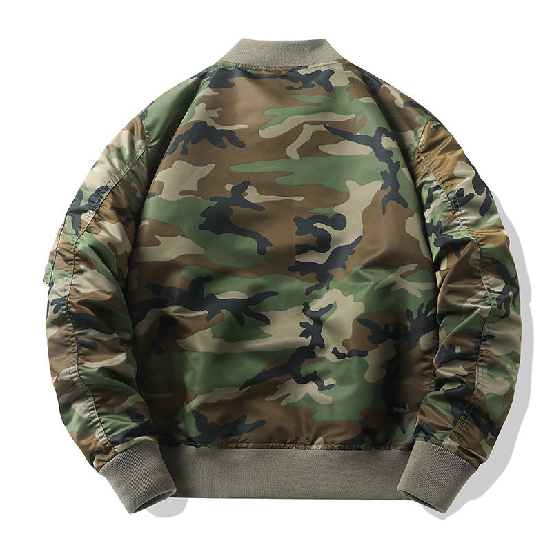 Men's aviator bomber jacket in military utility look with arm pocket and striking flight ribbon Chichicherry