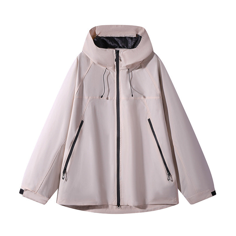 Men's Double Layer Colorblock Softshell Hooded Jacket in Urban Outdoor Cut Chichicherry