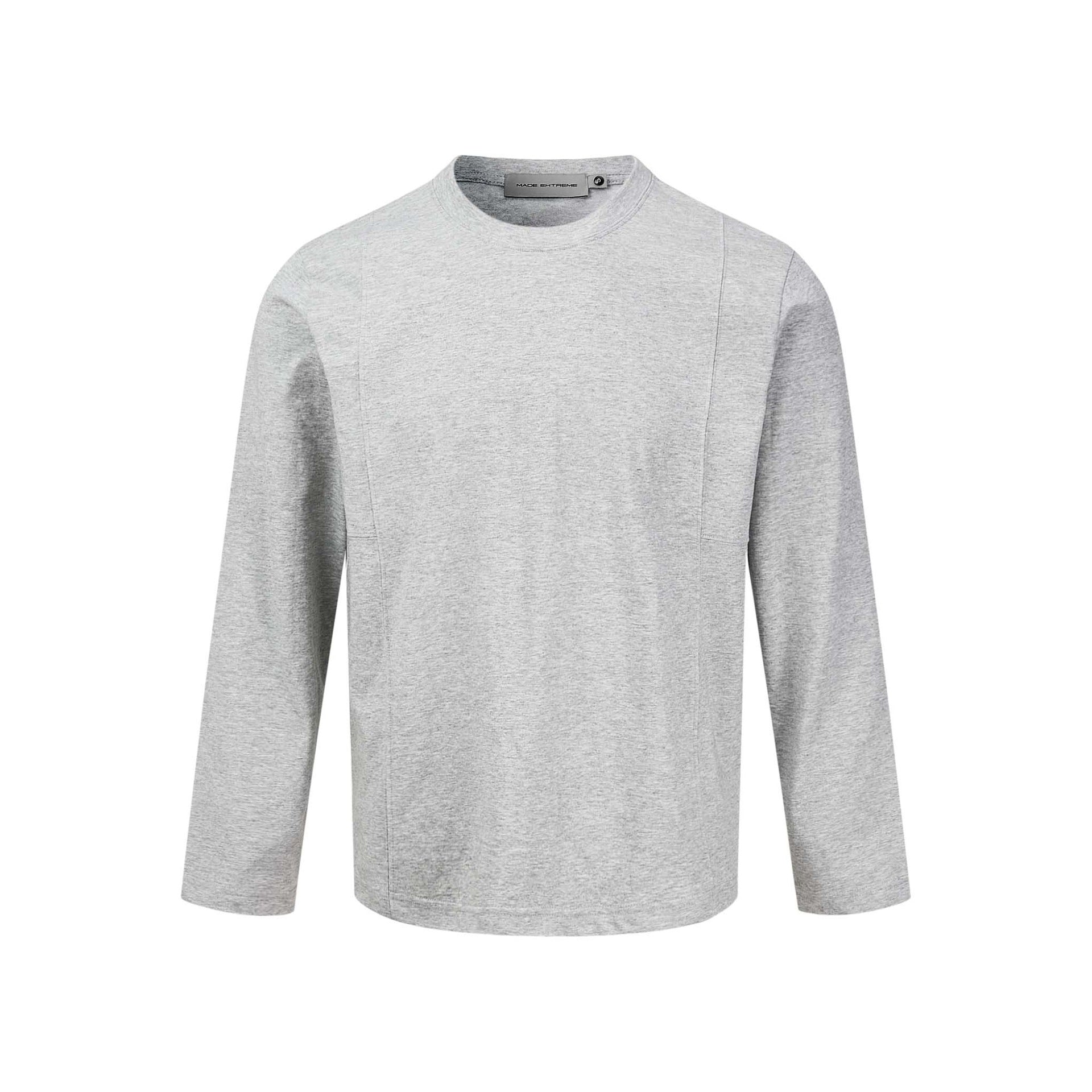 Unisex Technical Long Sleeve Shirt with Round Neck and Seamed Panel Detail Chichicherry