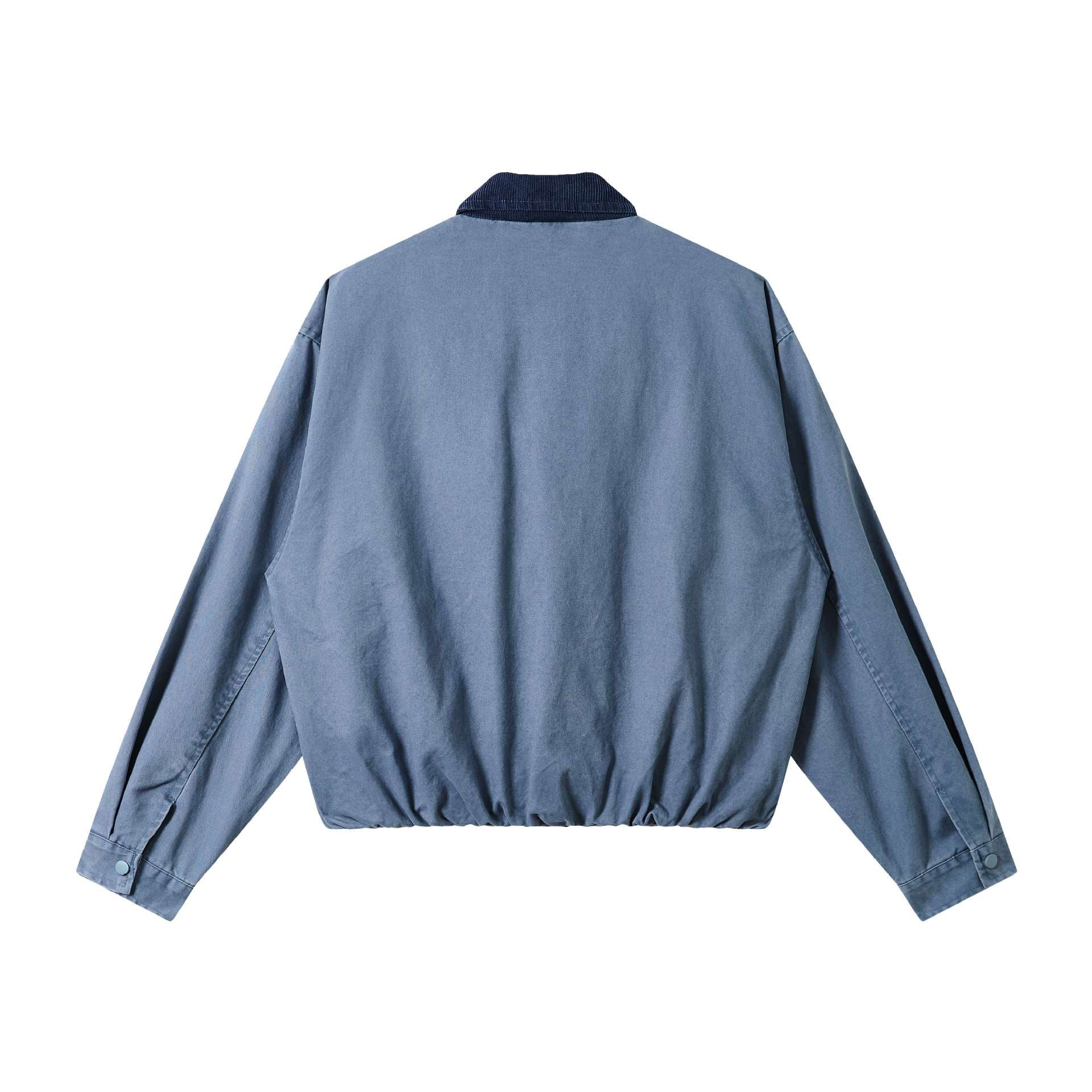 Men Timeless Boxy Field Jacket made of Canvas with Corduroy Turn-Down Collar Chichicherry