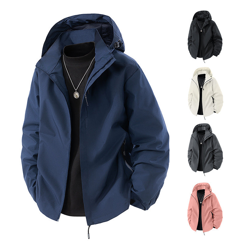 Men's Water-Repellent Outdoor Jacket with Hood, Windproof Membrane and Adjustable Hem Chichicherry