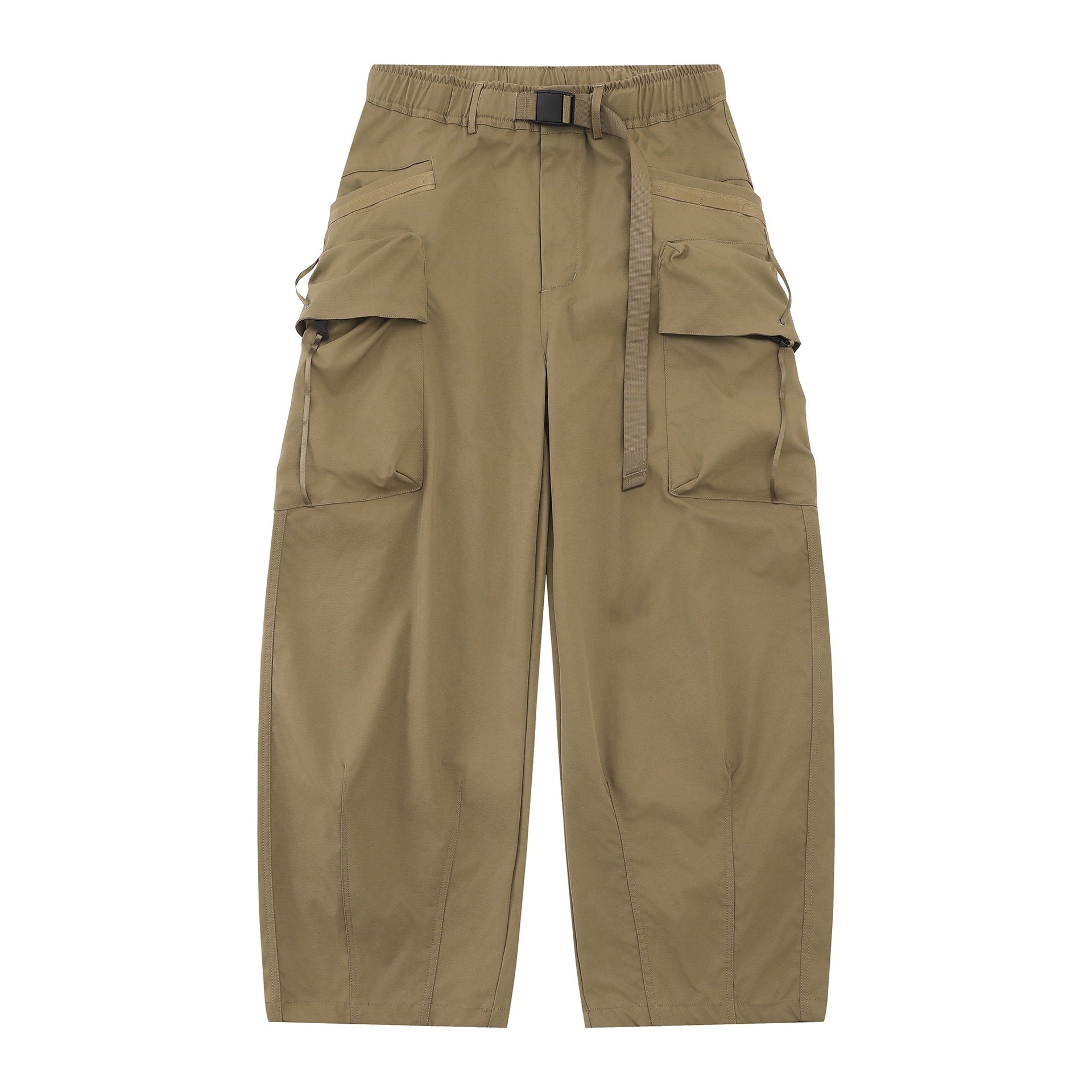 Women's Wide Cargo Culotte with Applied Pockets and Integrated Webbing Belt Chichicherry