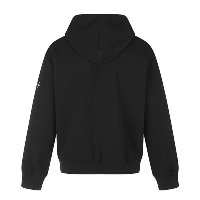 Unisex Zip-Hooded Jacket in Military Style with Decorative Cords and Metal Buttons Chichicherry