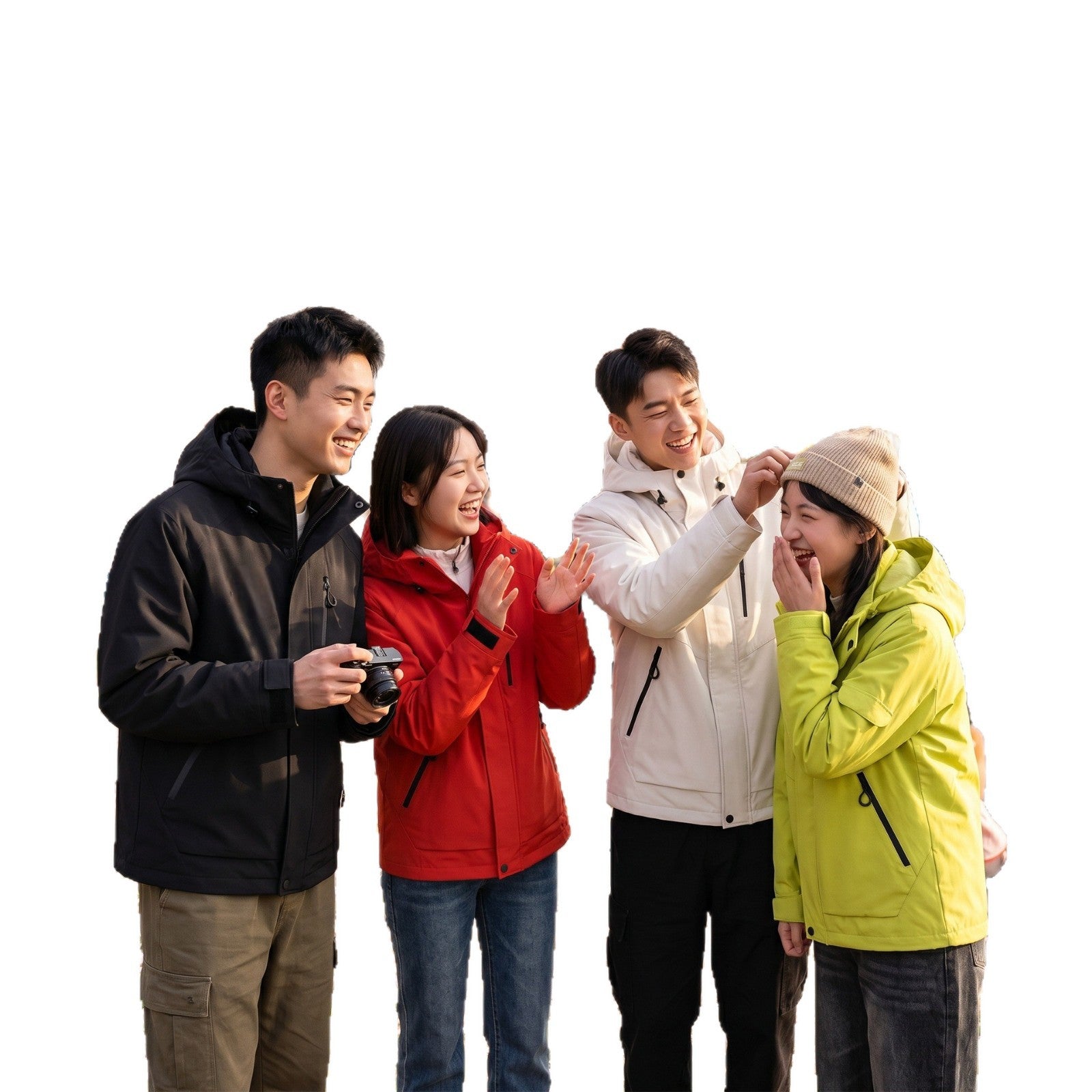 Men's lightweight breathable two-layer rain softshell jacket with adjustable hood and chest pocket Chichicherry