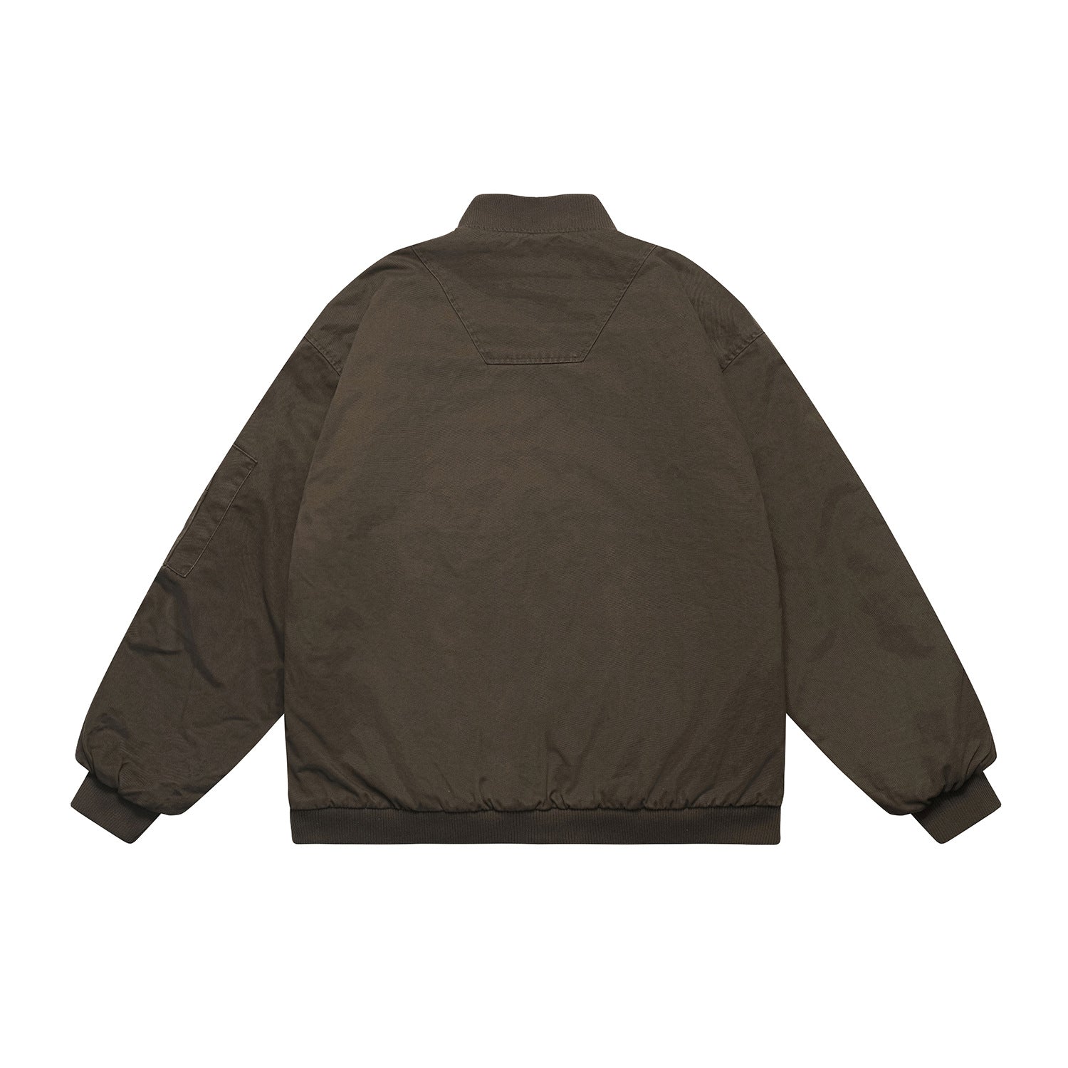 Unisex Oversize Utility Bomber Jacket with Arm Pocket, Elastic Hem and Concealed Side Pockets Chichicherry