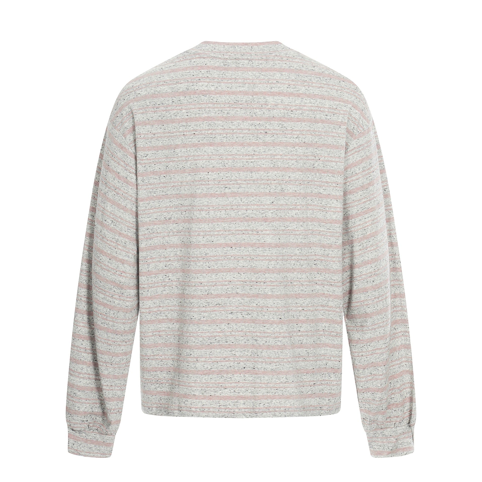 Women's Striped Oversize Sweatshirt with Large Typo Print and Round Neckline Chichicherry